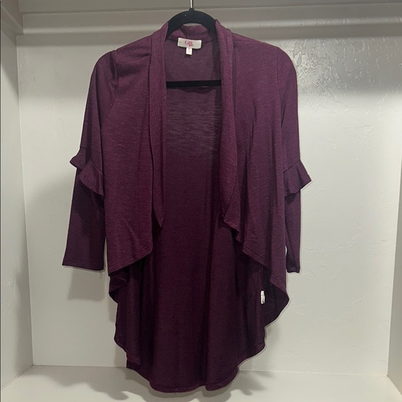 Gianni Bini Purple Camisole with Shawl Collar and Asymmetrical Hemline - Picture 1 of 4